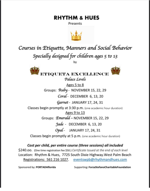 etiquette, palm beach etiquette, palm beach